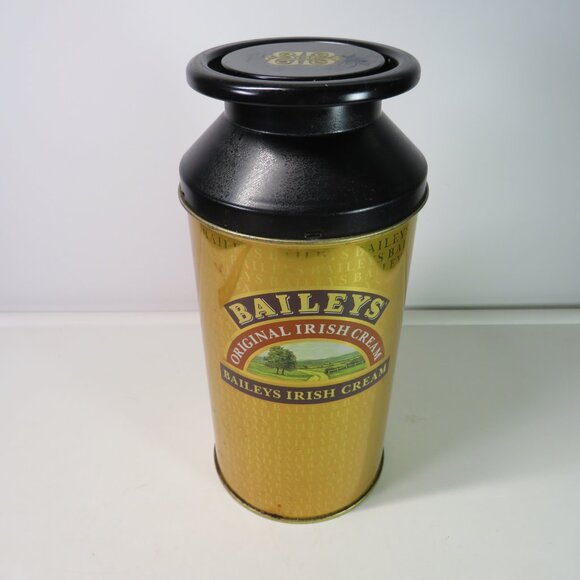 Bailey's Irish Milk Can Chun metal tin Farmhouse metallic gold black top - Picture 1 of 11